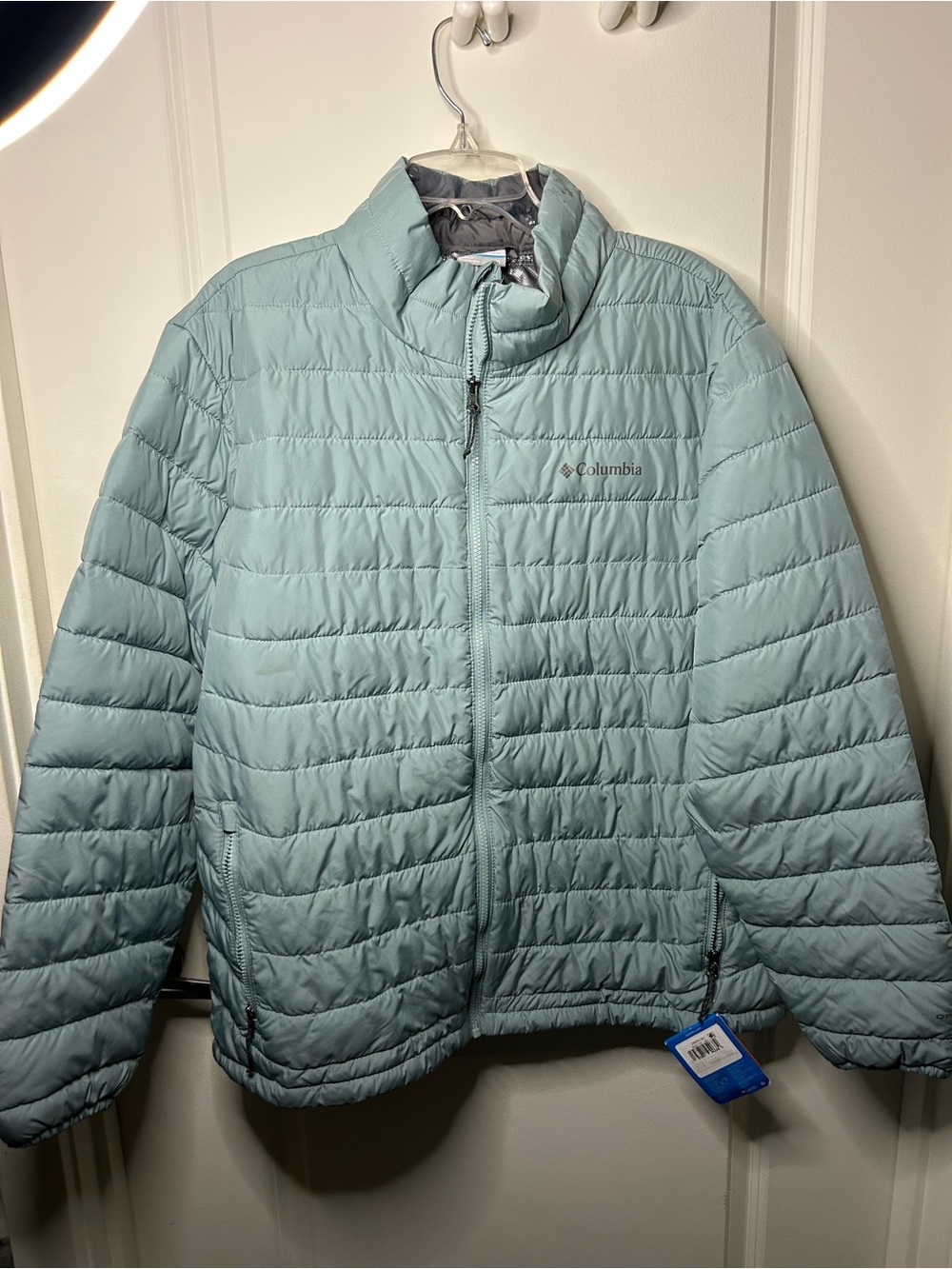 Columbia Puffer Jacket Omni Heat Thermal Womens Light a blue XL New!